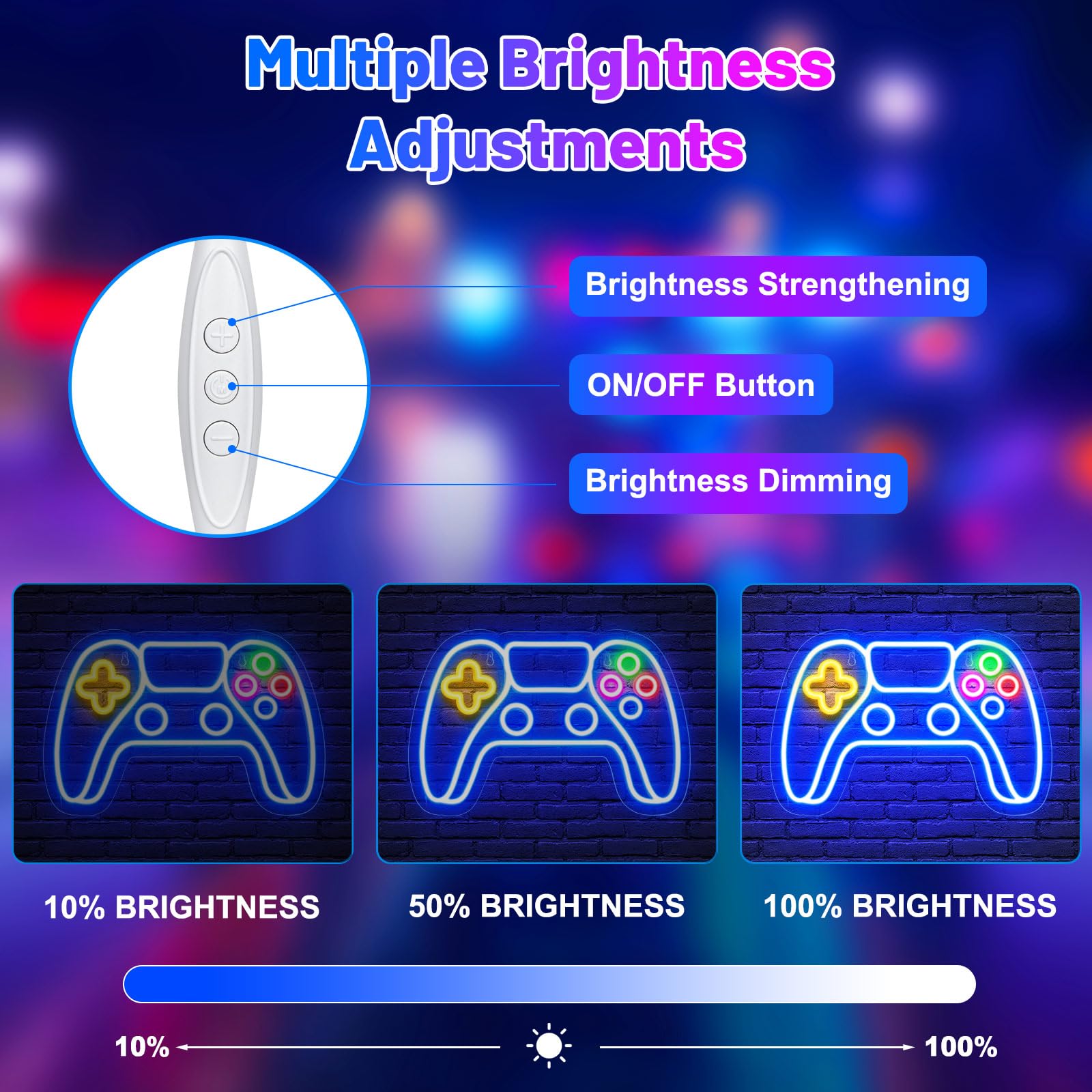 Gamer Neon Sign - LED Gaming Wall Decor for Game Room & Teen Boy Bedroom - Blue GAME Neon Light for Gaming Setup & Man Cave - Perfect for Esports, Streaming & Gamer Gifts
