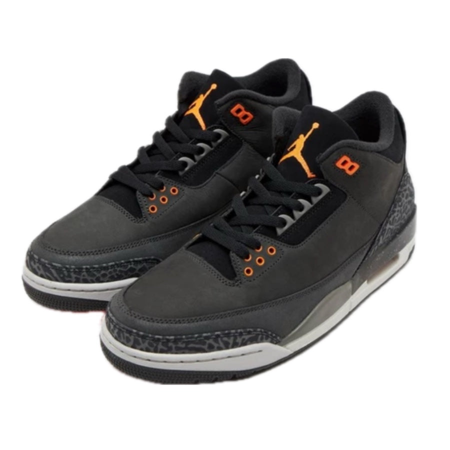 Air Jordan 3 Retro Fear Pack Sneakers - Night Stadium/Total Orange/Black/Flat Pewter/Neutral Grey - Men's Basketball Shoes for Streetwear & Casual Wear