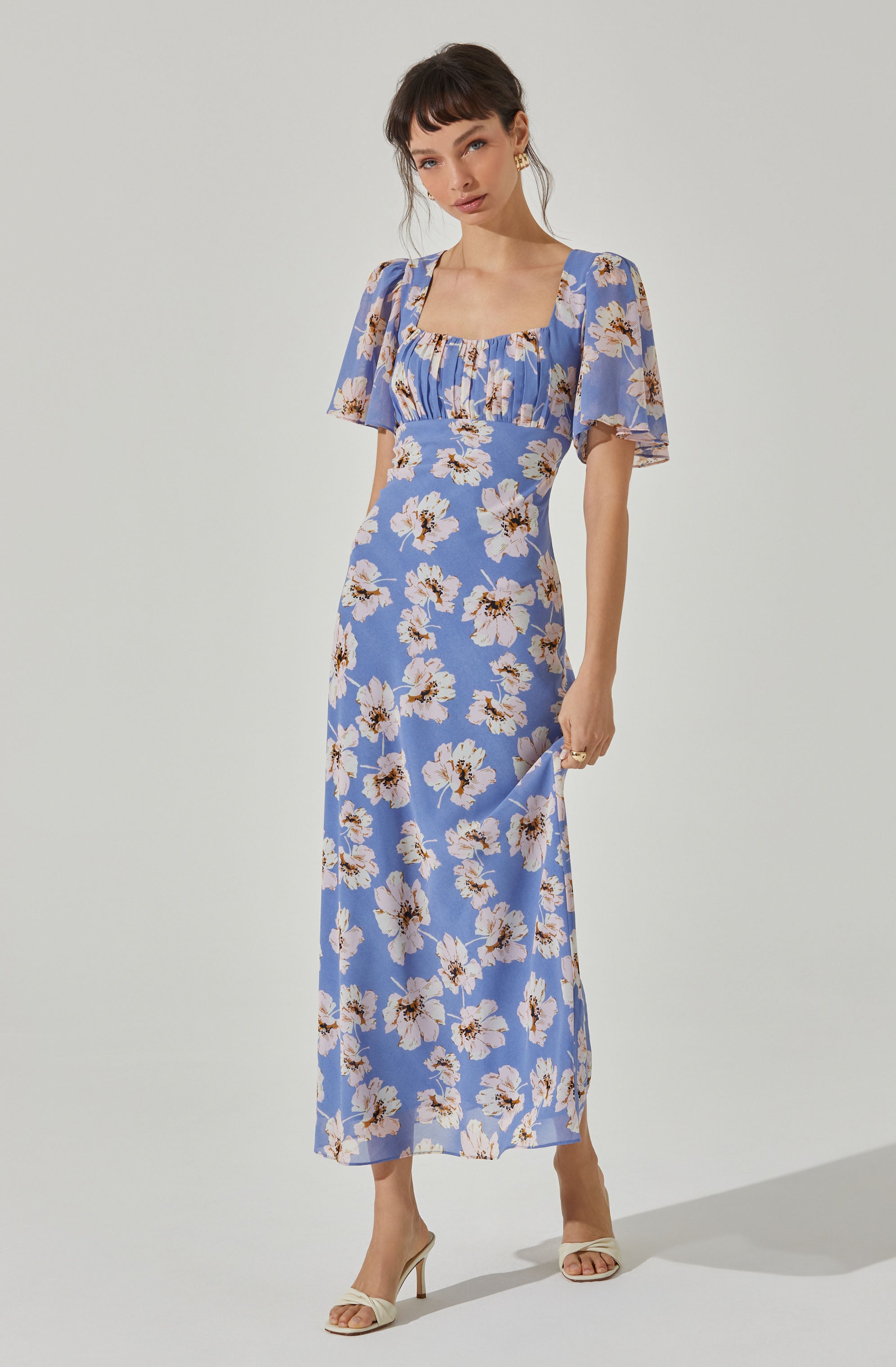 Blue pink floral