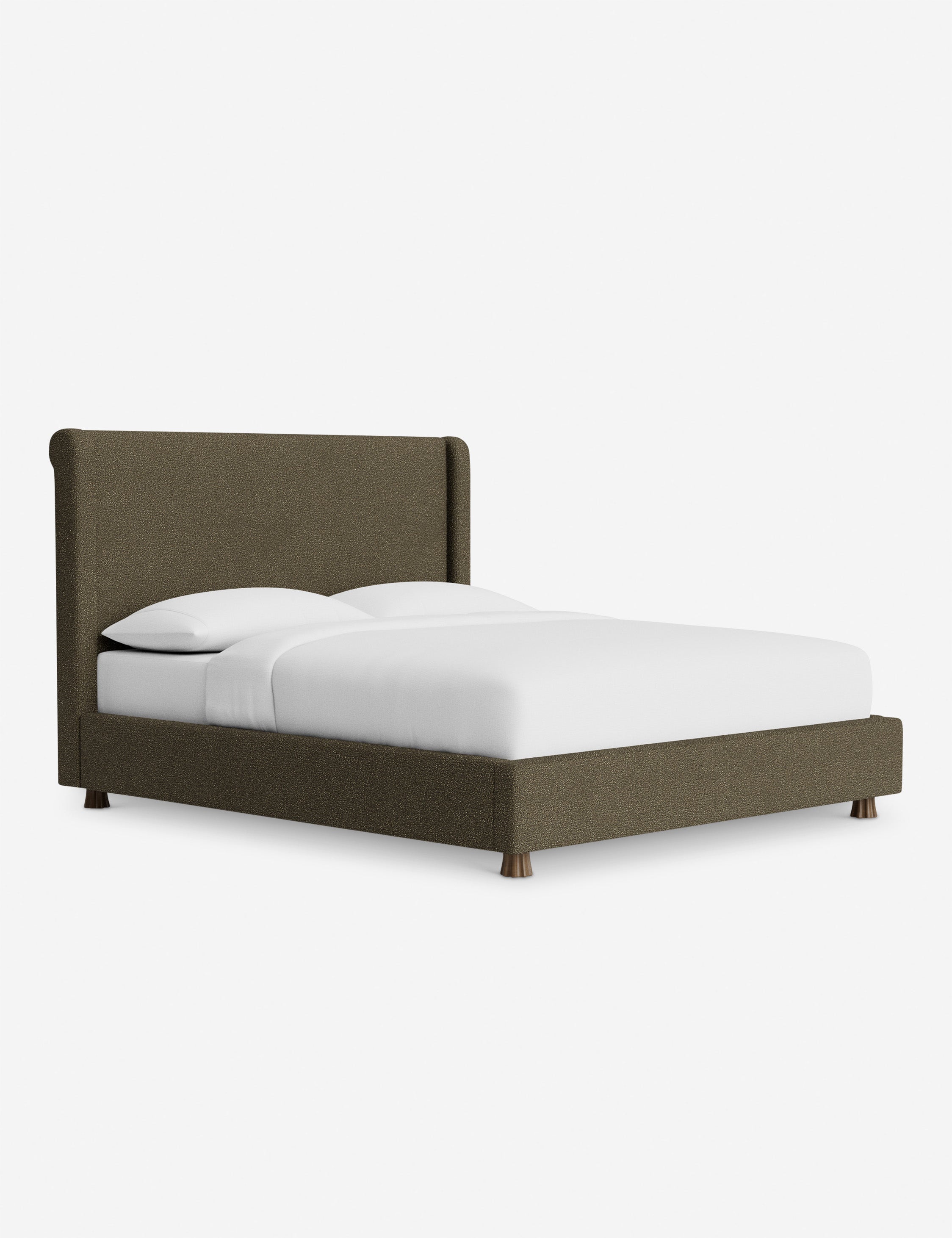 Domme Platform Bed by DISC Interiors - Modern Minimalist Wooden Bed Frame with Low Profile Design | Perfect for Contemporary Bedrooms, Lofts & Small Spaces