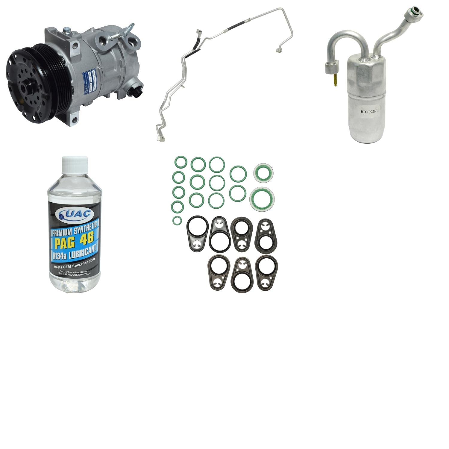HVAC A/C Compressor Replacement Kit - Compatible with Multiple Car Models - High Performance Auto Air Conditioning System Repair Part - Perfect for DIY Mechanics and Professional Technicians