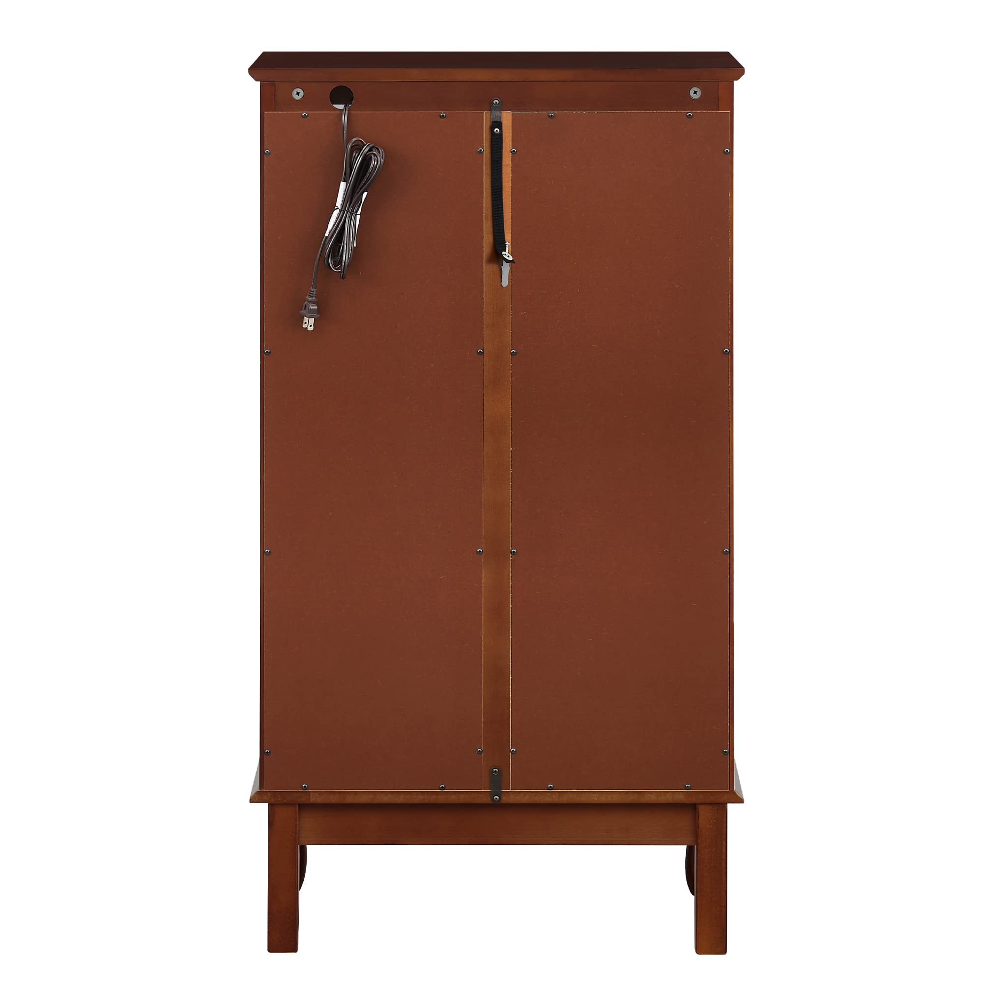 Cherry Wood Curio Cabinet with LED Lights - Glass Door Display Cabinet for Corner - Adjustable Tempered Glass Shelves & Carved Decor - Perfect for Showcasing China, Collectibles & Home Decor