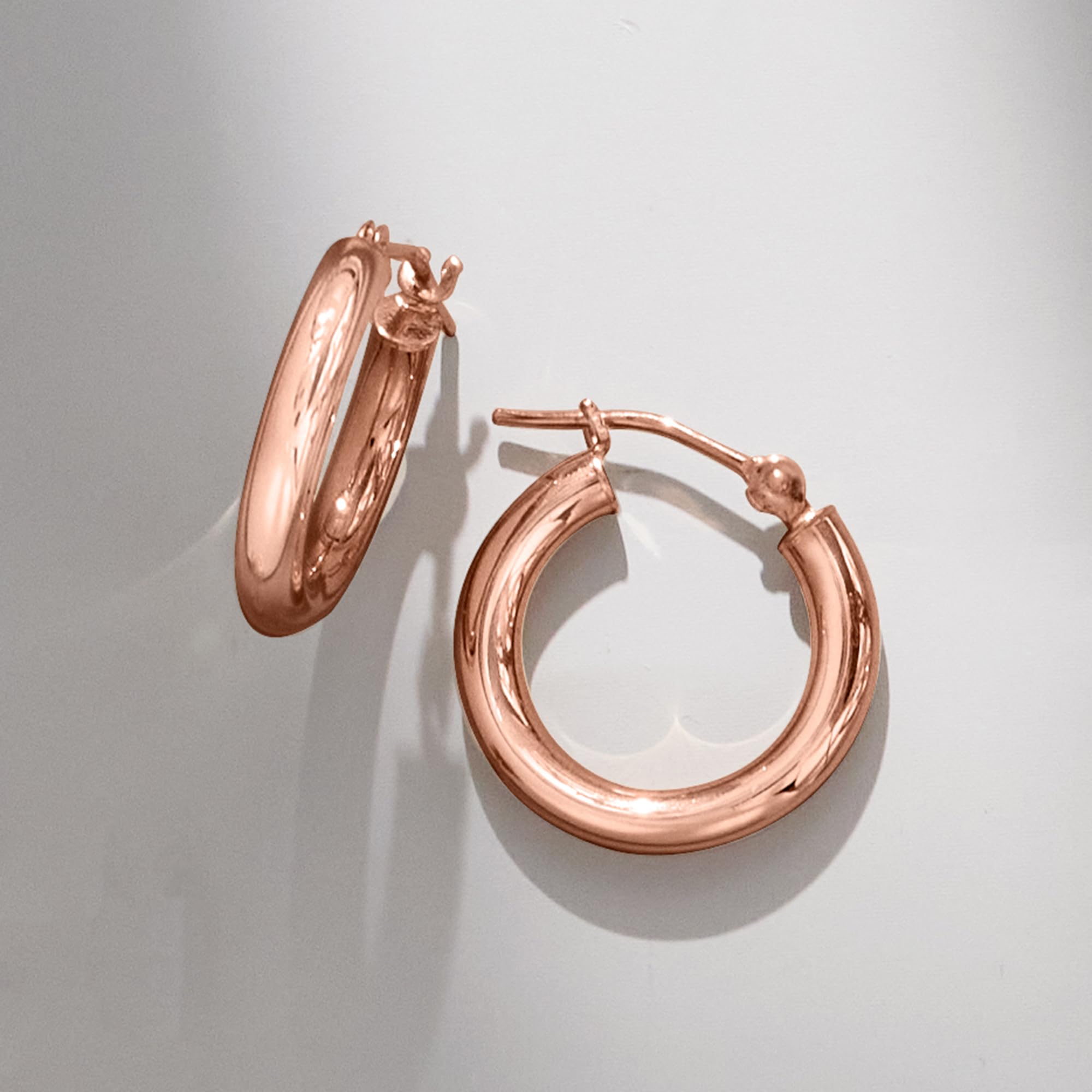 Ross-Simons 2.5mm 14kt Rose Gold Hoop Earrings for Women - Classic Dainty Everyday Jewelry Gift for Her | Perfect for Work, Date Night & Special Occasions