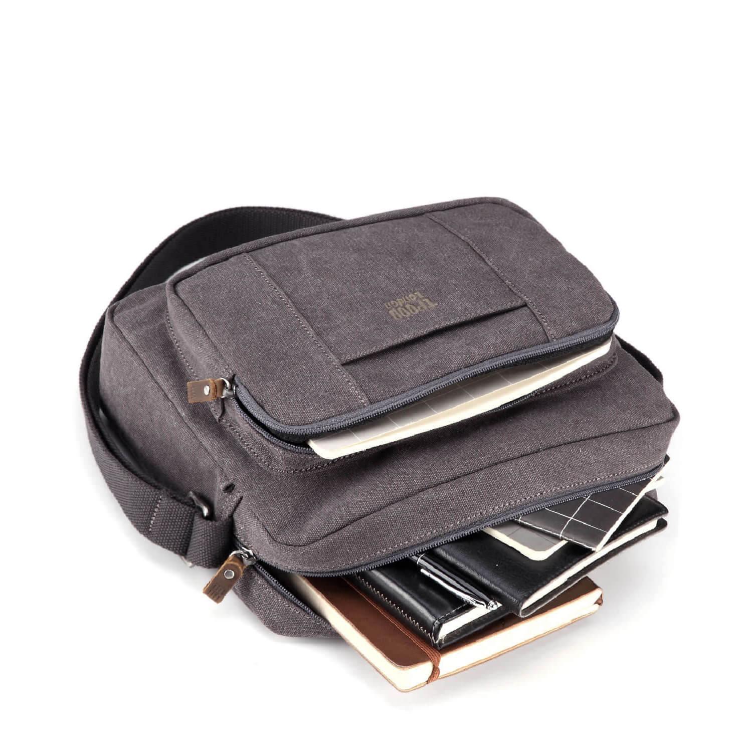 TRP0234 Troop London Classic Canvas Crossbody Bag - Stylish & Durable for Travel, Work & Everyday Use