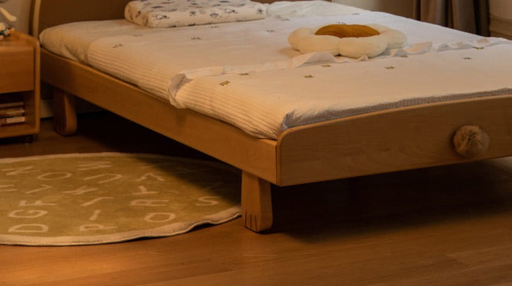 Solid Wood Bear Box Bed - Handcrafted from Premium Beech & Oak - Durable & Stylish Storage Solution for Kids' Rooms, Nurseries, and Cabin Decor