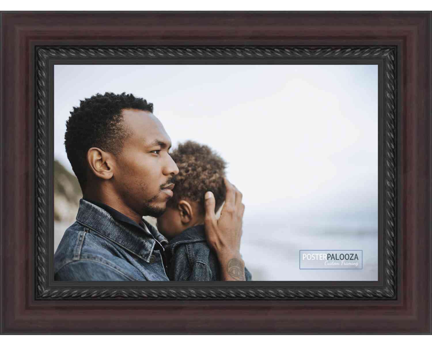 17x13 Mahogany Wood Picture Frame with UV Acrylic & Foam Backing - Traditional Style Wall Art Display for Photos, Posters, Certificates - Home, Office & Gallery Decor