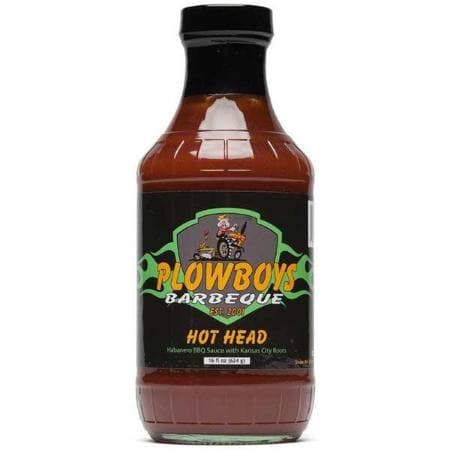 Plowboys Hot Head Spicy BBQ Sauce - Bold & Tangy Flavor for Grilling, Smoking & Dipping | Perfect for Ribs, Wings & Burgers