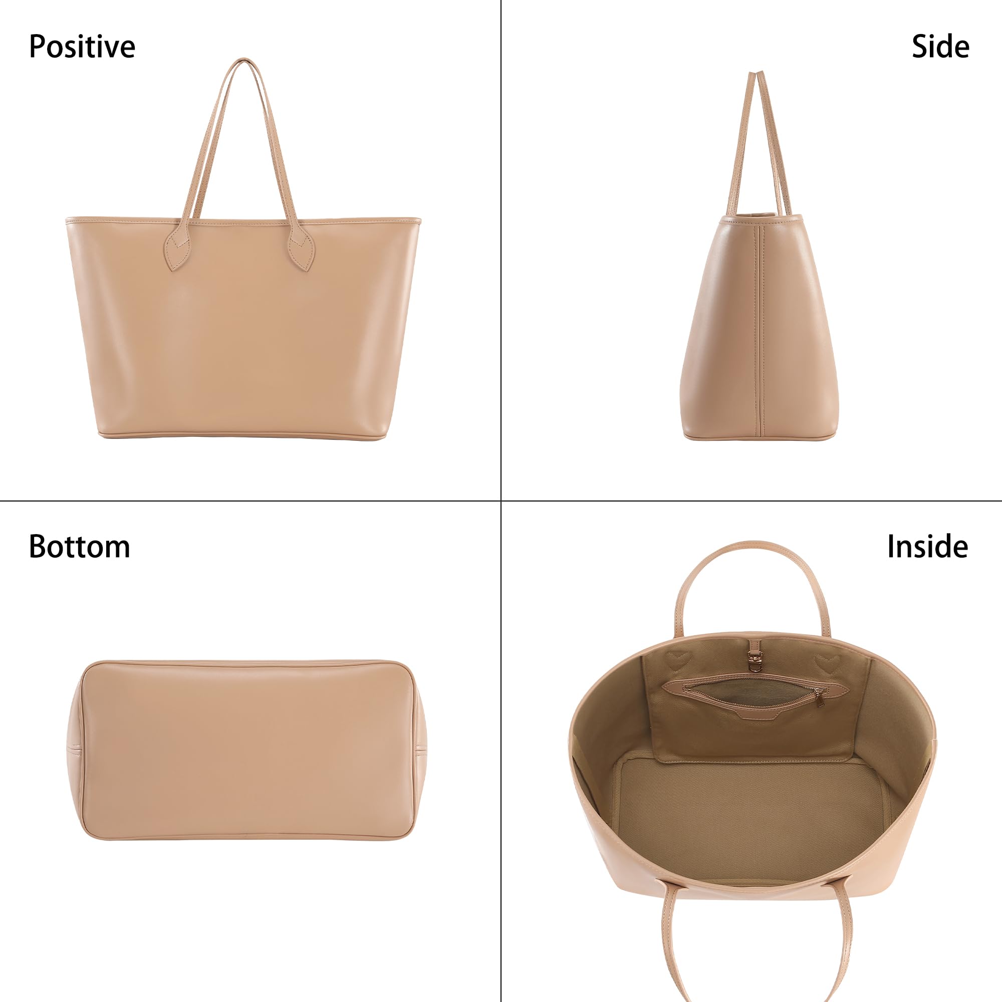 Stylish Large Capacity Tote Bag for Women - High-End Fashion Shoulder Purse, Work Laptop Bag, Travel & Teacher Essentials with Zip Pouch | Perfect for Office, Commute & Weekend Getaways