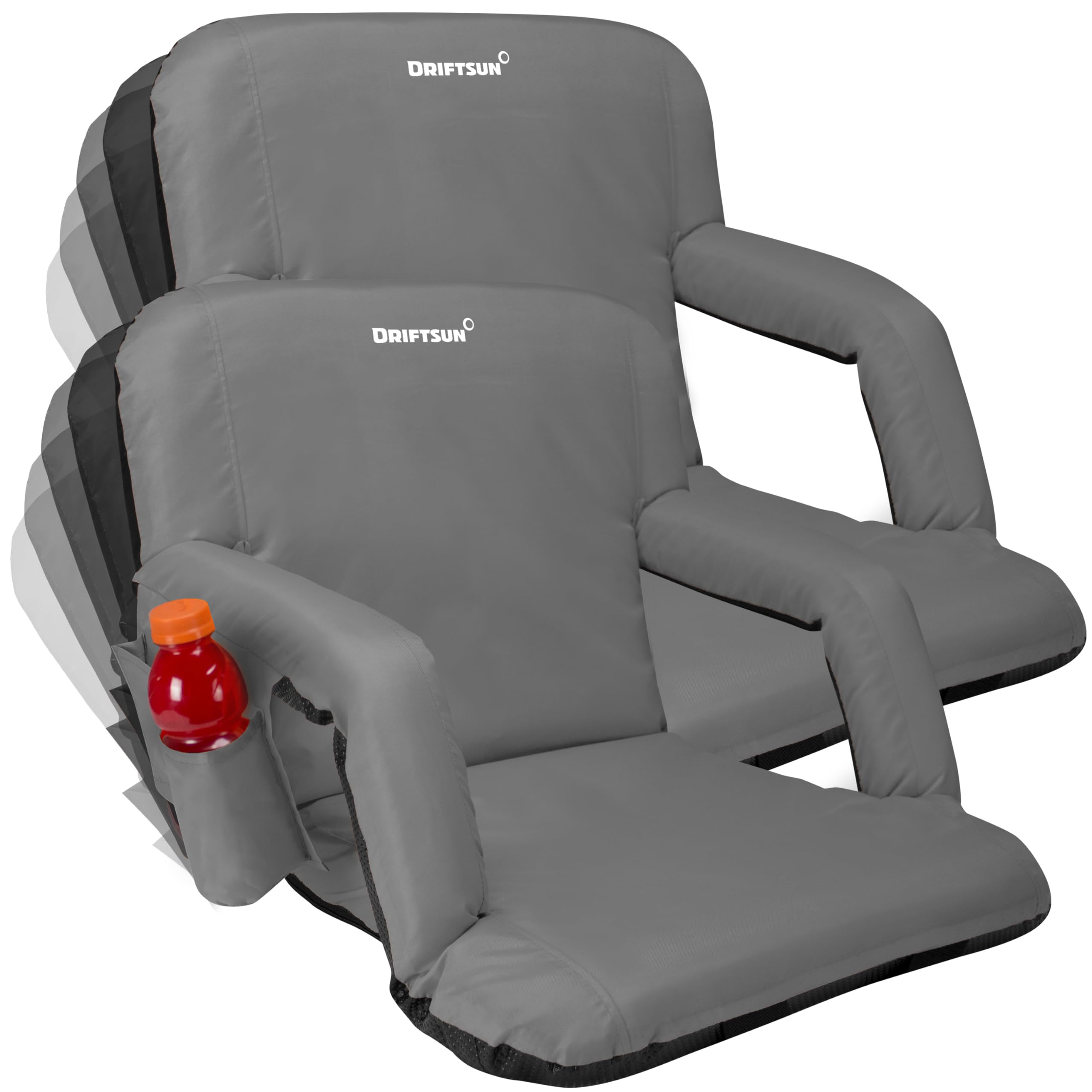 Driftsun Stadium Seats with Back Support - Premium Bleacher Chairs with Comfort Cushion & Waterproof Padded Seat | Perfect for Outdoor Sports Events, Concerts, Picnics & Camping