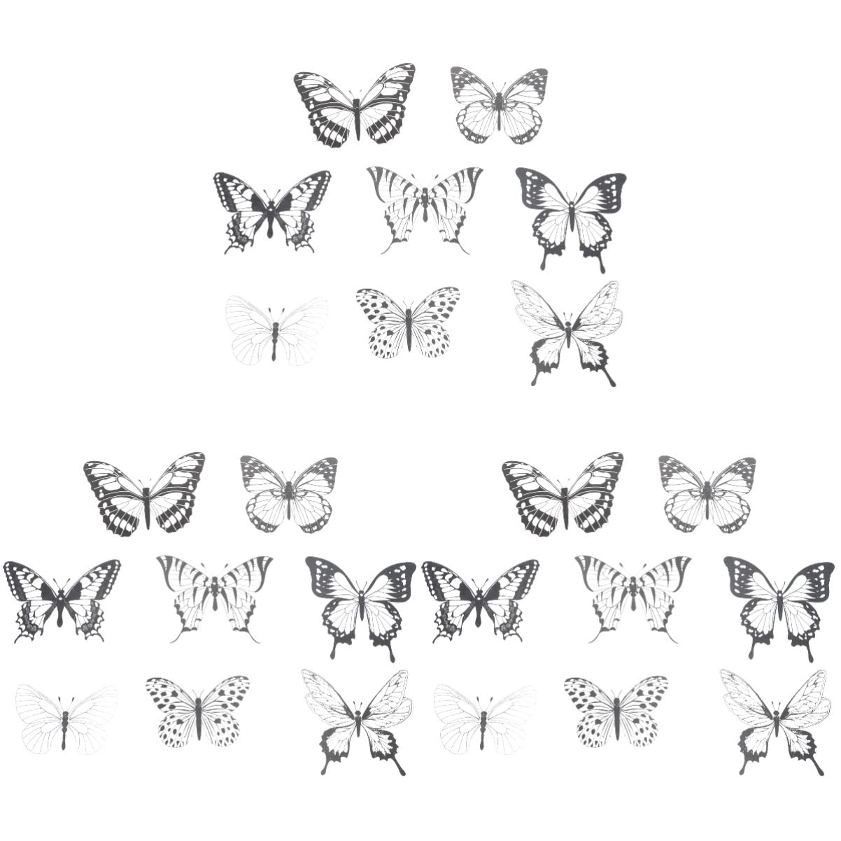 HANABASS 96 Pcs 3D Plastic Butterflies for DIY Crafts, Scrapbooking, Home Decor, Wedding & Party Decorations - Realistic Artificial Butterfly Embellishments for Wall Art, Gift Wrapping & Photo Backdrops