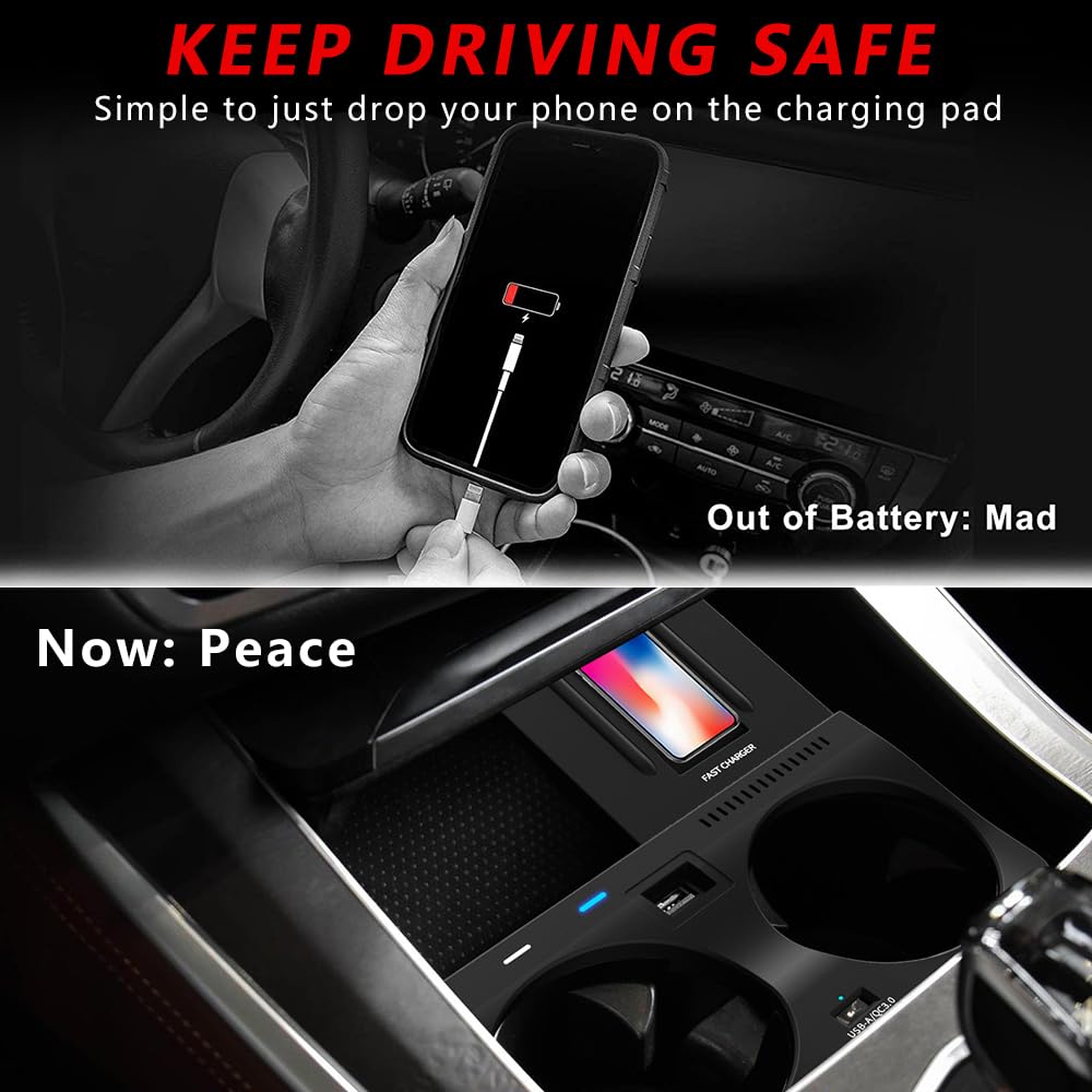 15W Qi Fast Wireless Car Charger Pad for BMW X5/X5M X6/X6M G05/G06 (2019-2020) - Center Console Accessory Panel with NFC Support | Perfect for Road Trips & Daily Commutes