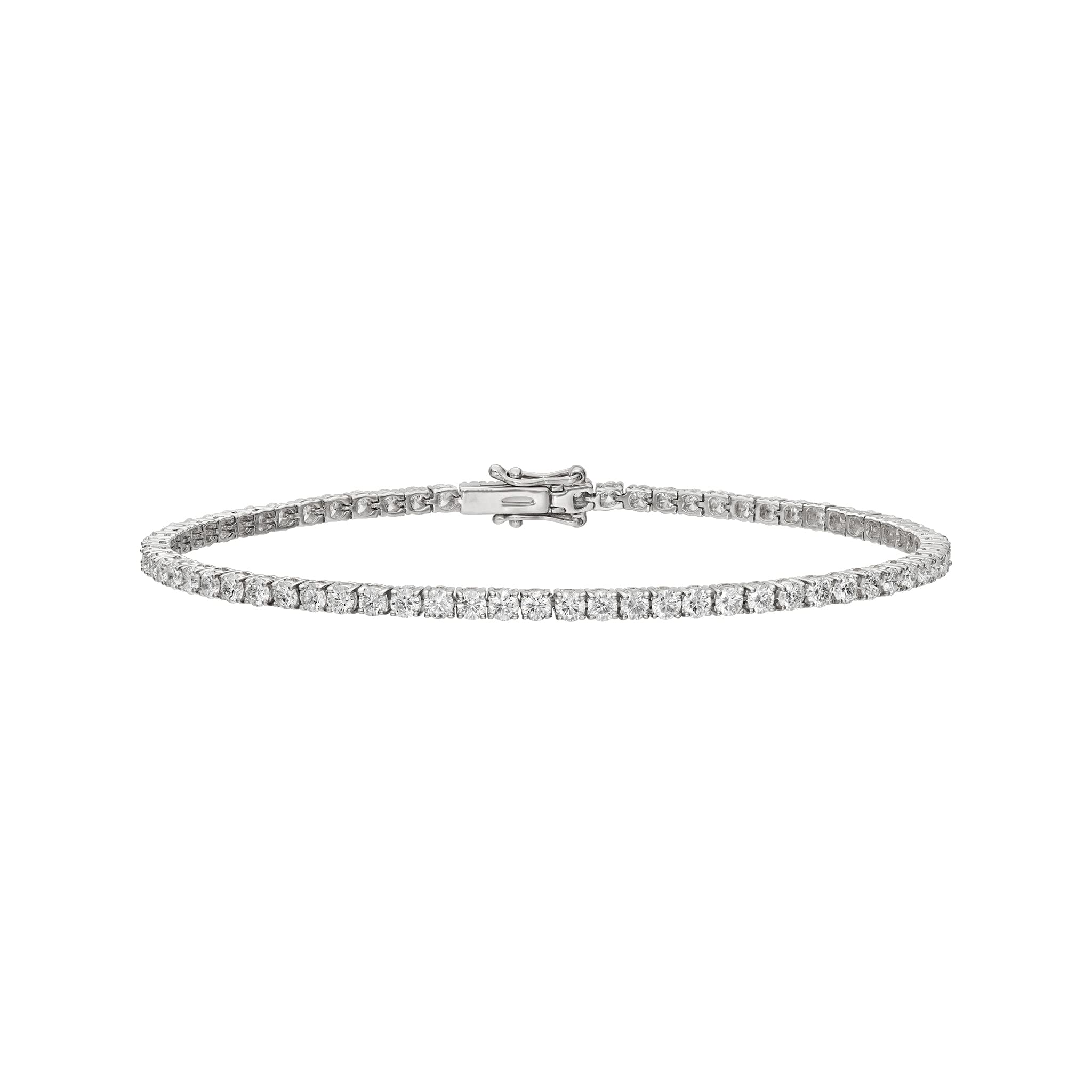 14K White Gold Plated 925 Sterling Silver Moissanite Tennis Bracelet for Women & Men - Round Brilliant Cut VVS Clarity White Diamond Alternative Jewelry - Perfect for Weddings, Anniversaries & Special Occasions