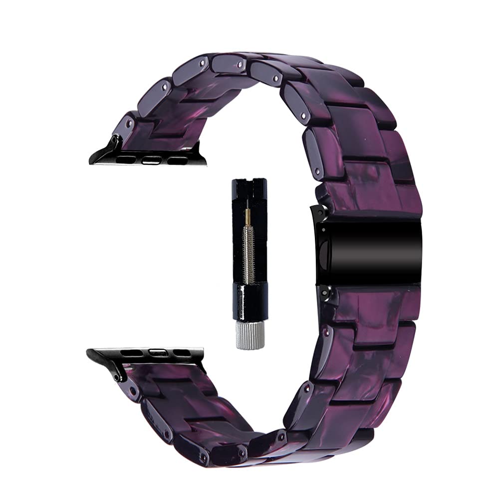 Premium Resin Apple Watch Bands for Women - Compatible with 38mm 40mm 41mm 42mm 44mm 45mm Models - Fits Apple Watch Series 7/6/5/4/3/2/1/SE - Stylish & Durable for Workouts, Office & Everyday Wear
