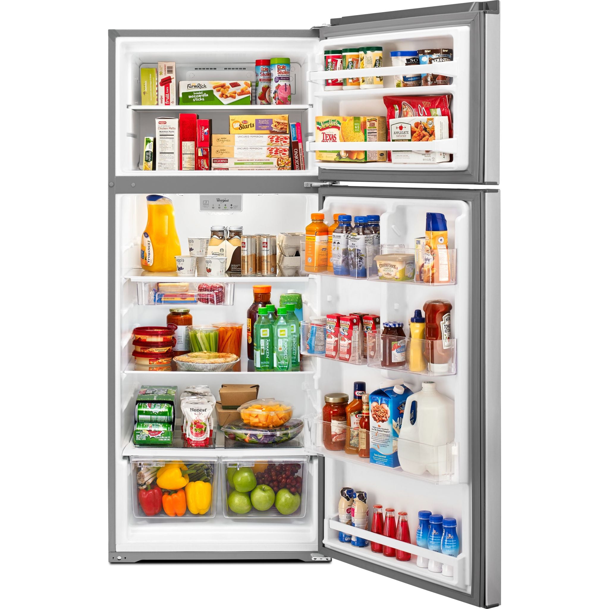 Whirlpool WRT518SZFG 18 cu. ft. Top Freezer Refrigerator - Print Resist Metallic Steel Finish - Energy Star Certified for Home & Kitchen Use