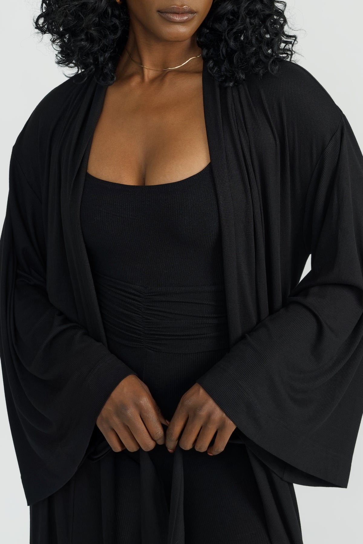 Lina Robe Jet - Soft & Comfortable Women's Bathrobe for Spa, Lounge & Relaxation at Home