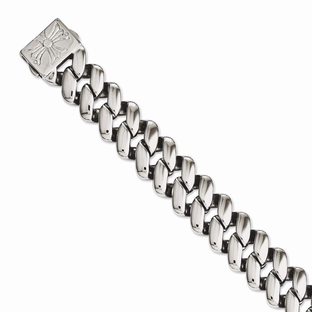 Stainless Steel Box Clasp Bracelet 9 Inch - Polished Jewelry Gift for Women - Perfect for Parties, Weddings & Everyday Wear