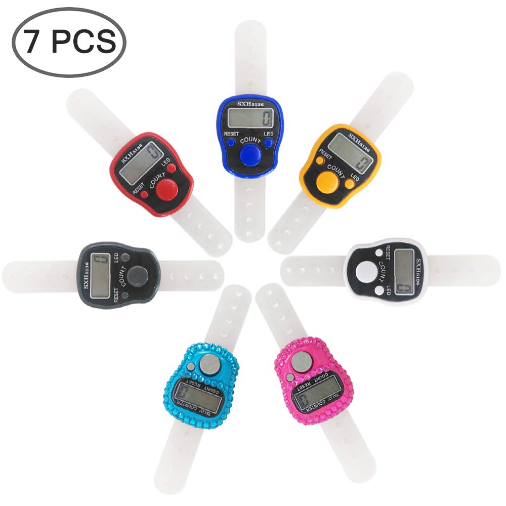 AFUNTA 7-Pack Digital LED Finger Counter for Sports & Events