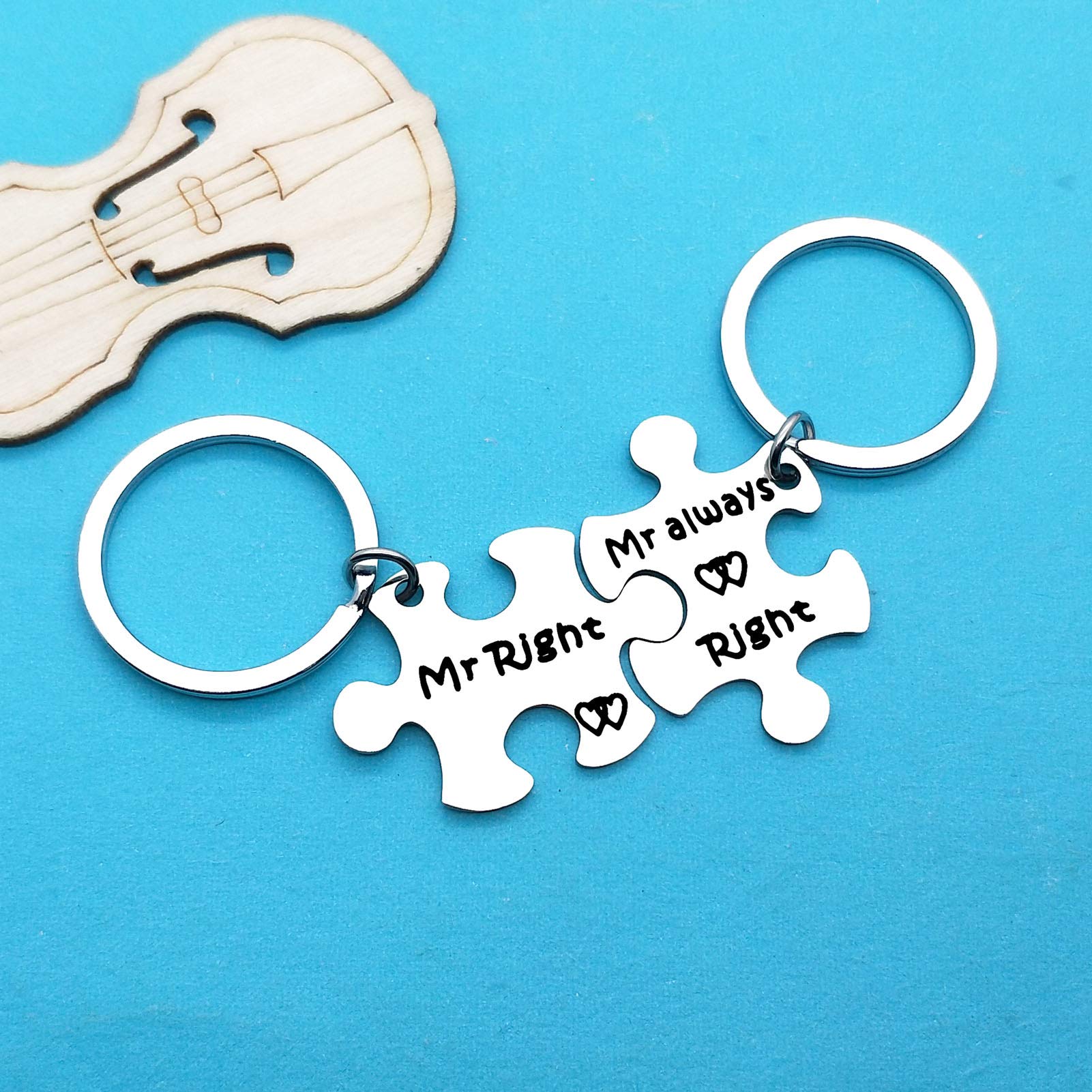 Mr. & Mr. Always Right Keychain Set - Gay Pride Couple Gift, LGBT Anniversary, Valentine's Day, Christmas & Birthday Gift for Men - Perfect for Weddings, Pride Events & Romantic Celebrations