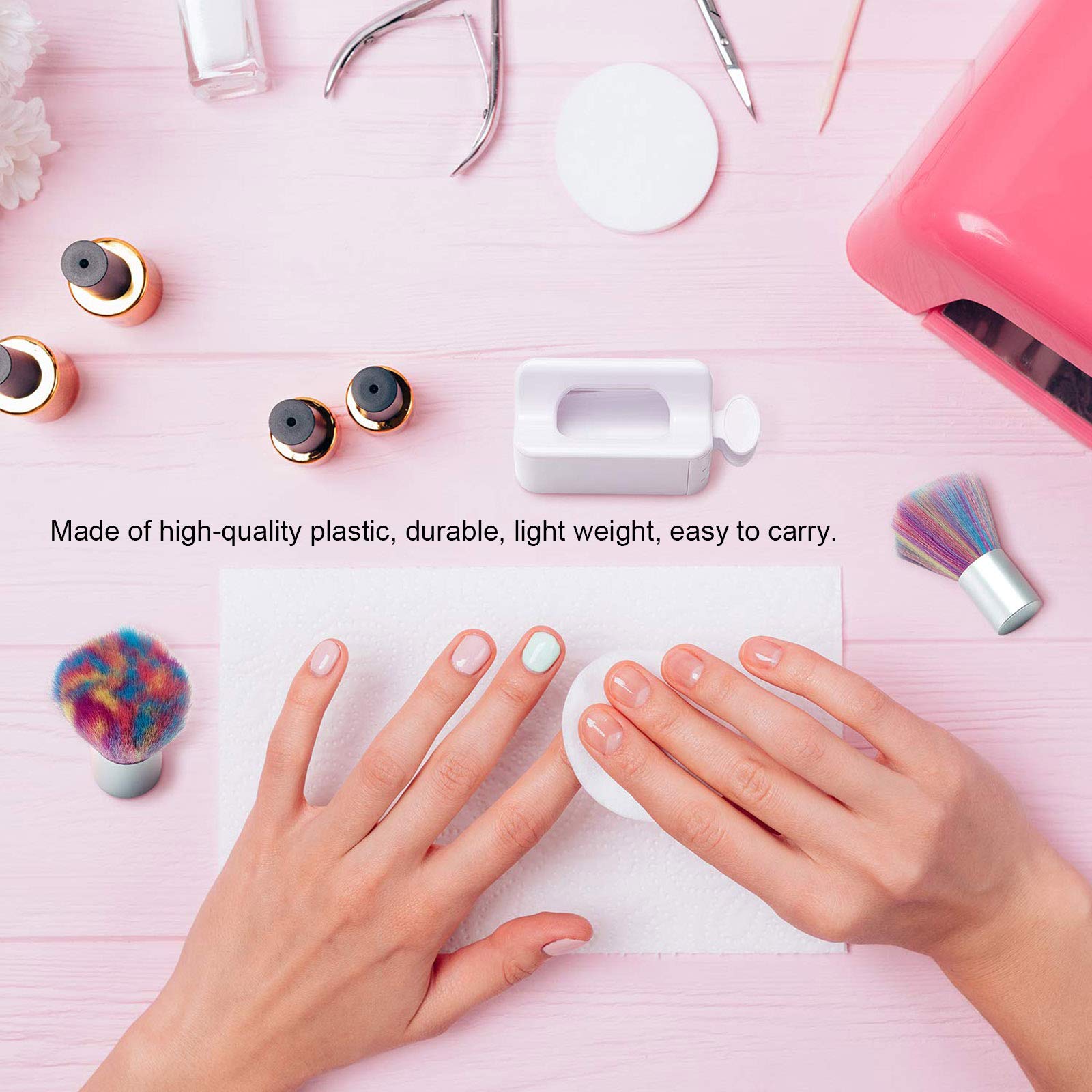 Ubersweet® Nail Brush & Powder Recycling Tray System - French Manicure Dust Collector with Soft Bristle Brushes for Professional Nail Art, Manicure & Pedicure Cleaning | Perfect for Salon, Home Use & DIY Nail Care