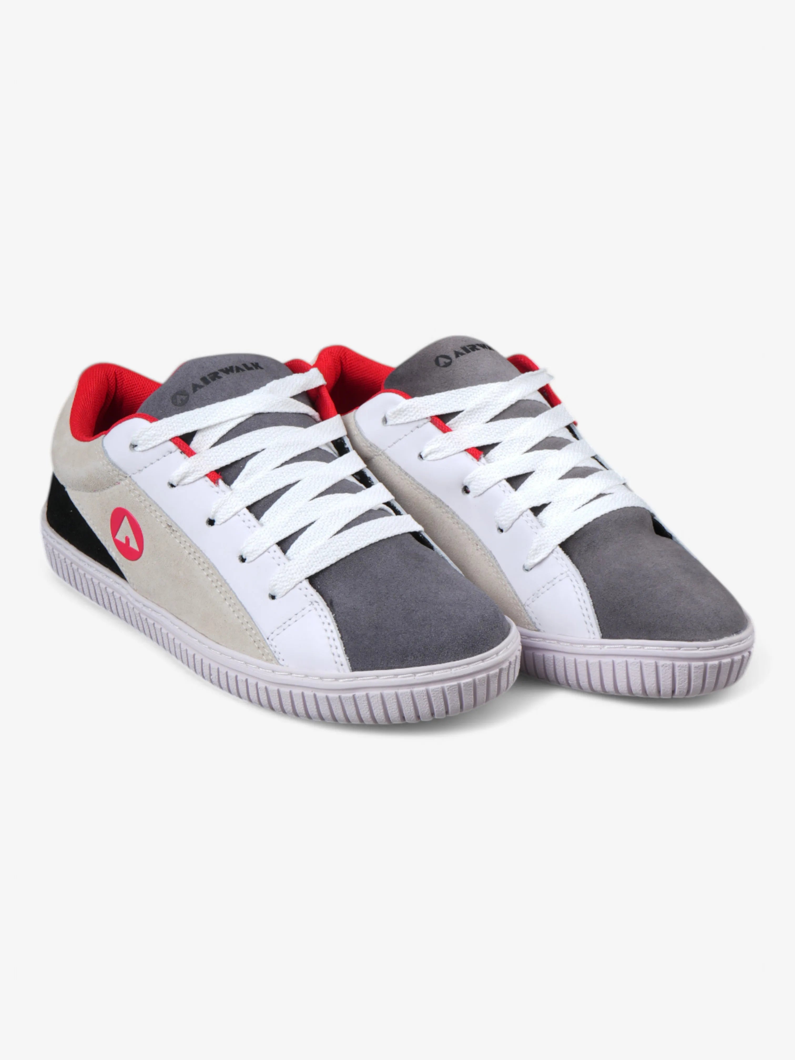 Airwalk One Grey Red Sneakers - Comfortable Casual Shoes for Men & Women - Perfect for Walking, Running, and Everyday Wear