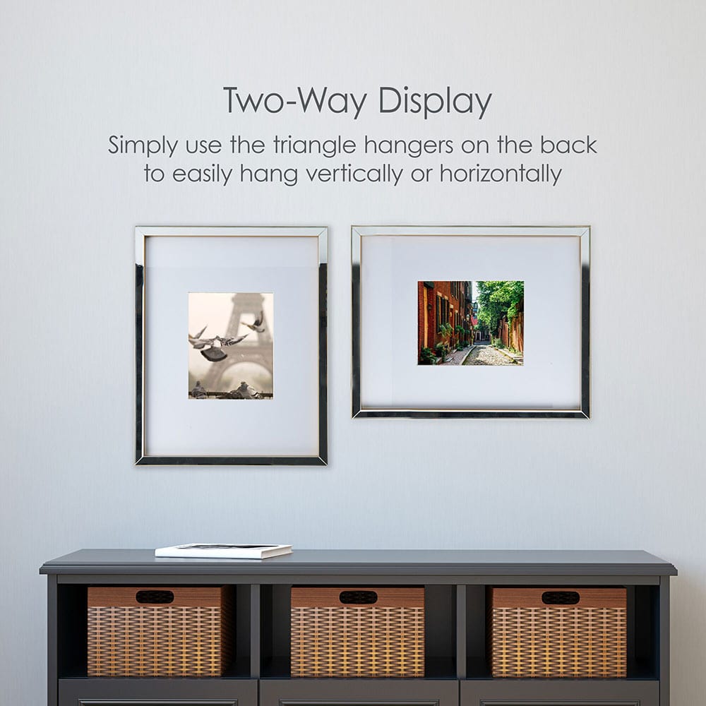 16x20 Gold Mirror Gallery Frame with 8x10 Mat - Elegant Wall Decor for Living Room, Bedroom & Office Photos