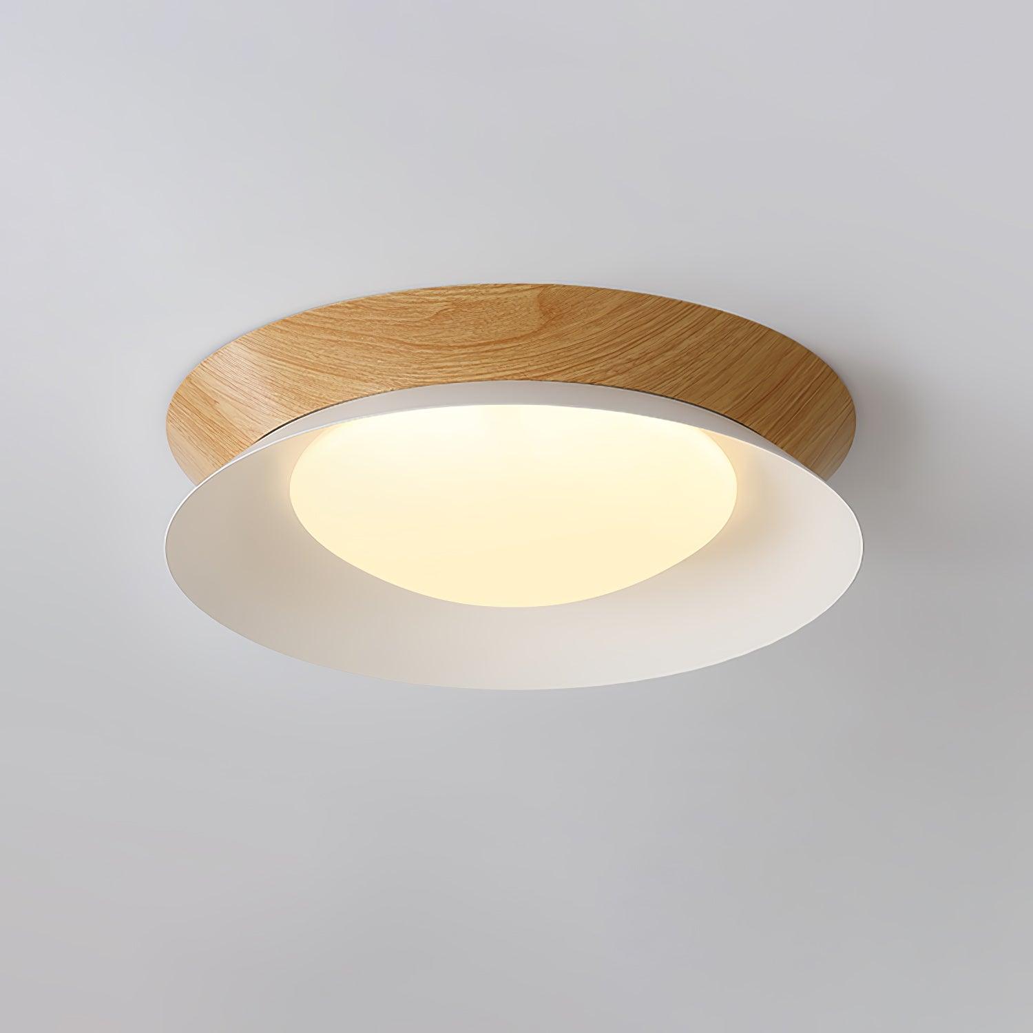 Modern Double Half Round Ceiling Light Fixture - LED Flush Mount Lighting for Bedroom, Living Room & Kitchen - Energy Efficient Home Decor