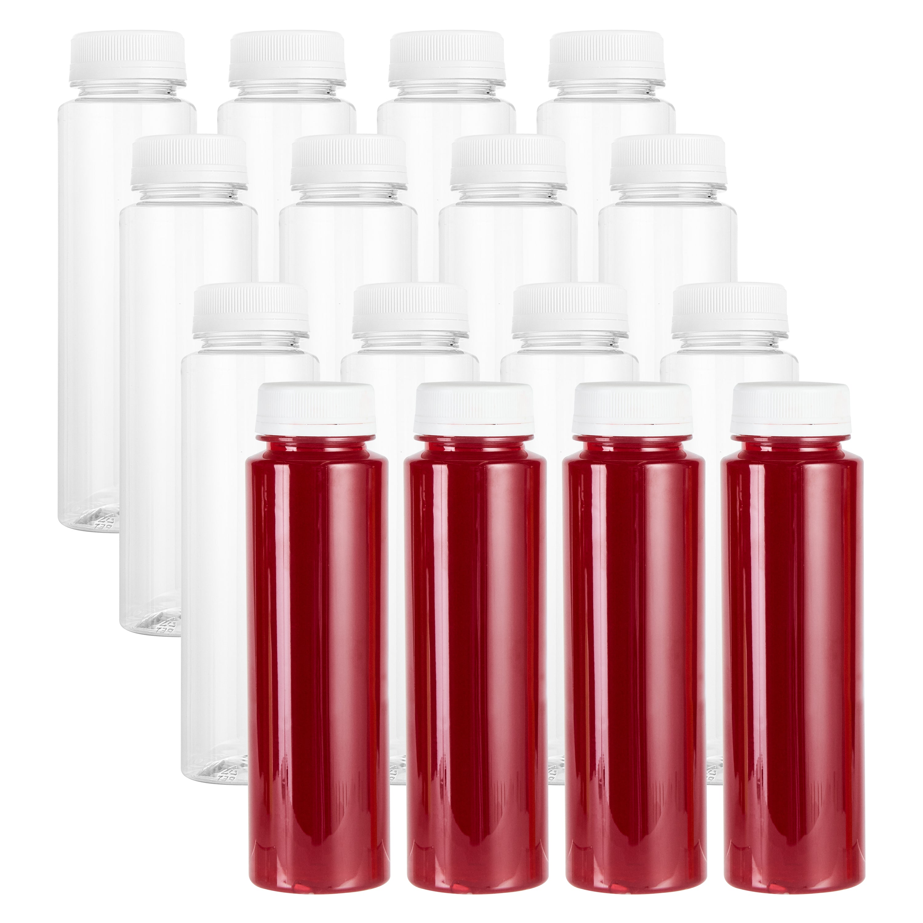 8 oz Round Clear Plastic Cold Pressed Juice Bottles with Safety Cap - 2