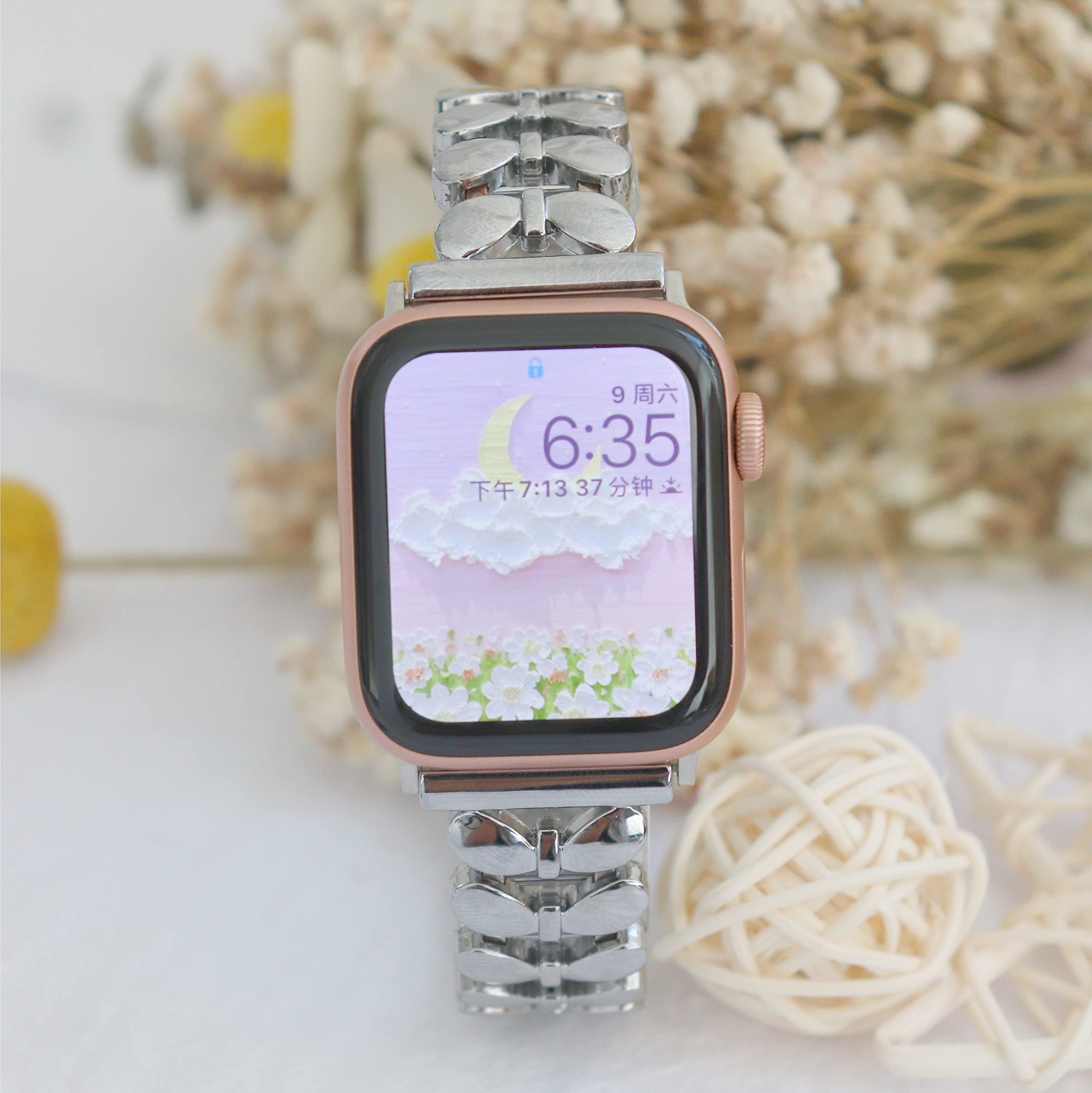 Kolgios 38mm 40mm 41mm 42mm 44mm 45mm 46mm Women's Fashion Smartwatch Band - Compatible with Apple Watch Series 10/9/8/7/6/SE/5/4, Stylish Replacement Strap for iWatch 10/9/8 - Perfect Gift for Her, Ideal for Workouts, Office & Everyday Wear