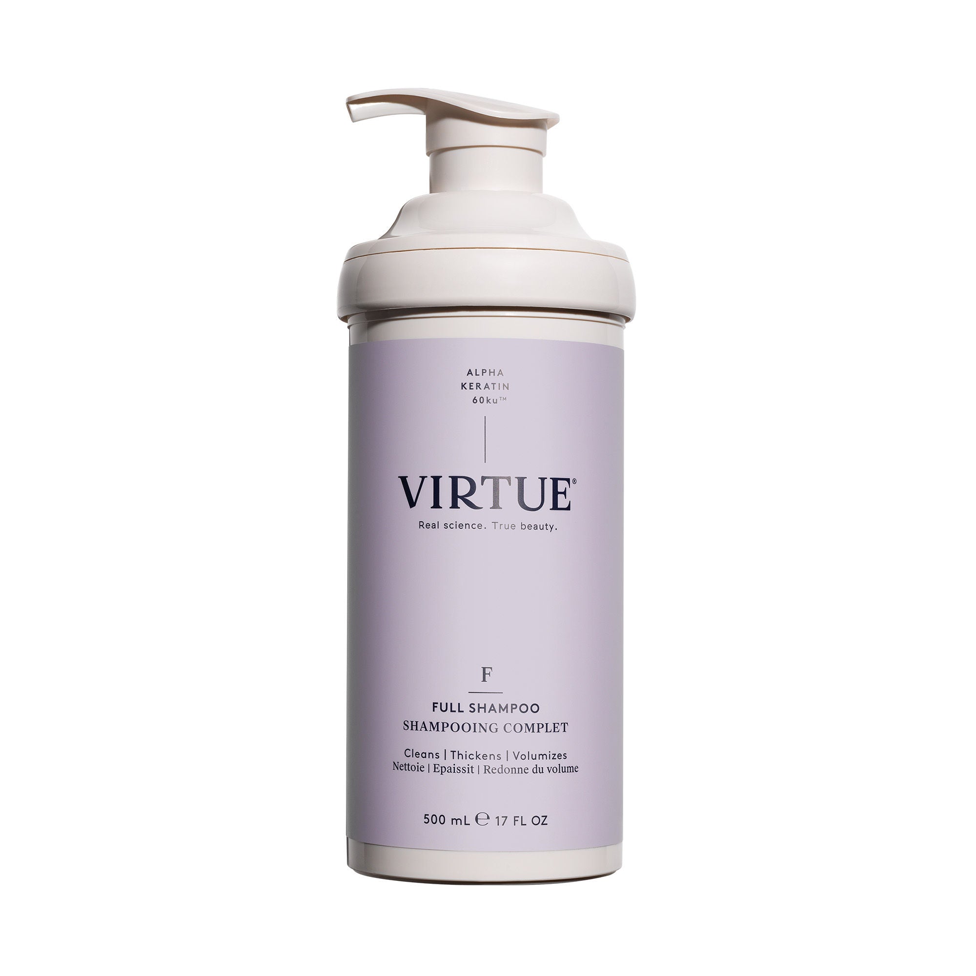 Virtue Full Shampoo for Thick & Voluminous Hair - Sulfate-Free Hair Growth Shampoo with Biotin & Keratin - Perfect for Daily Use at Home, Salon, or Travel