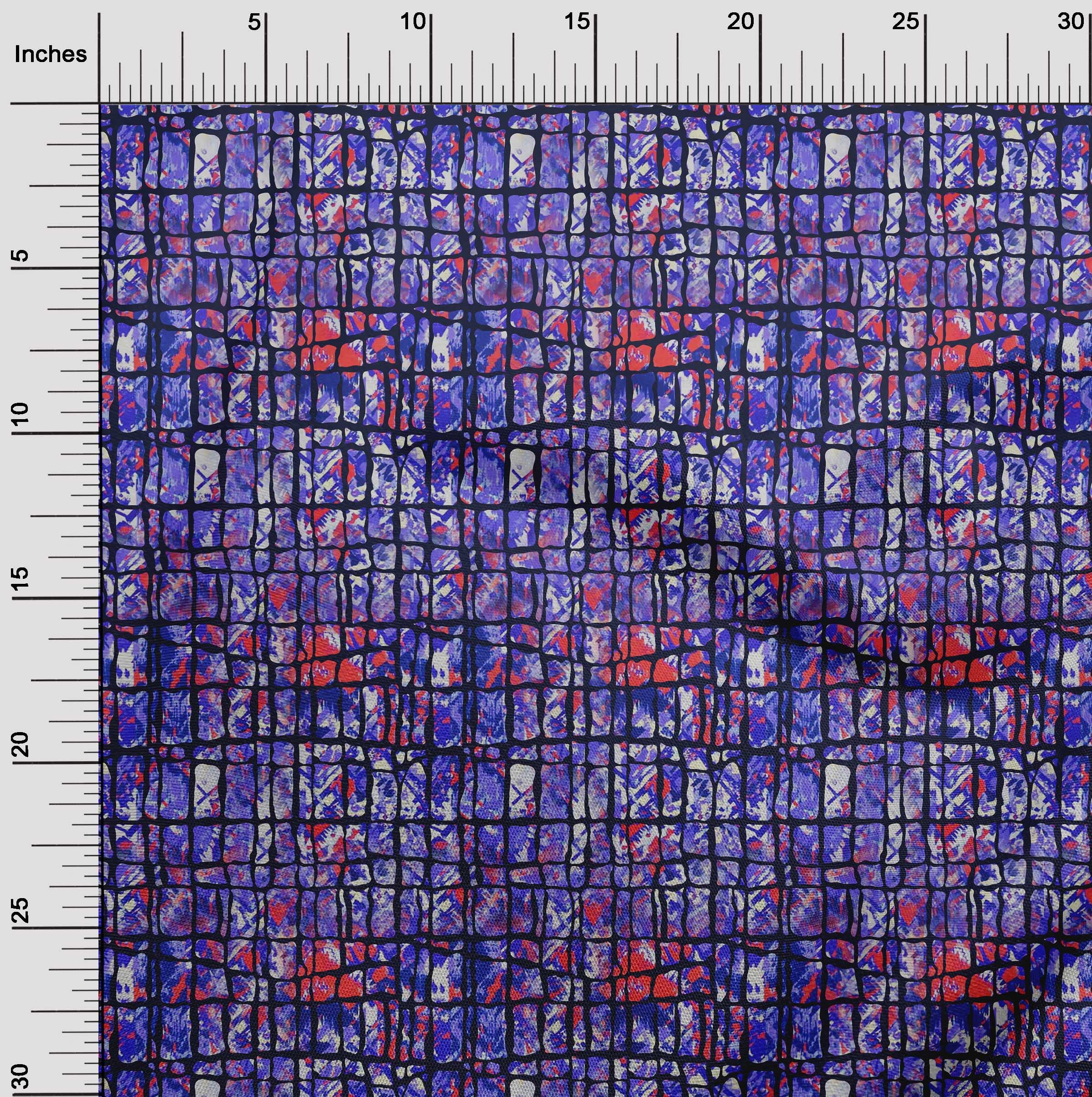 oneOone Polyester Lycra Violet Abstract Print Fabric by The Yard - 56 Inch Wide Dress Material for DIY Fashion, Home Decor & Craft Projects