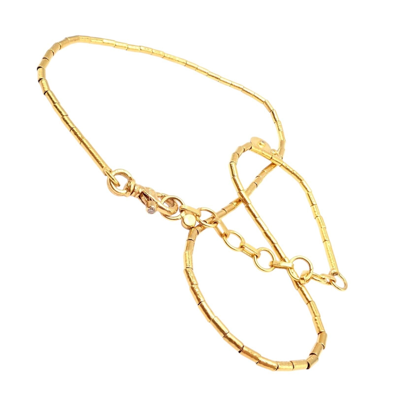 Authentic Gurhan 24K Yellow Gold Diamond Lentil Necklace - Luxury Jewelry for Women, Perfect for Weddings, Anniversaries & Special Occasions