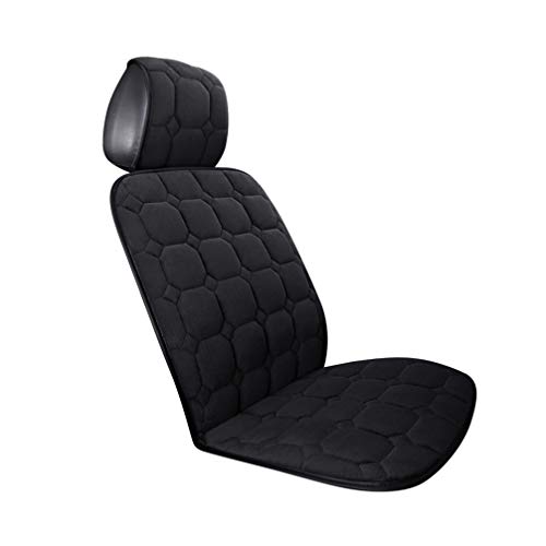 Wakauto Soft Plush Car Cushion Cover - Universal Black Auto Seat Protector for Autumn Winter, Comfortable Car Chair Mat for Long Drives & Daily Commutes