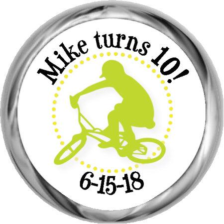 Green BMX Bike Sticker - Hershey Kisses Design for Biking Enthusiasts - Perfect for Helmets, Bikes & Skateboards