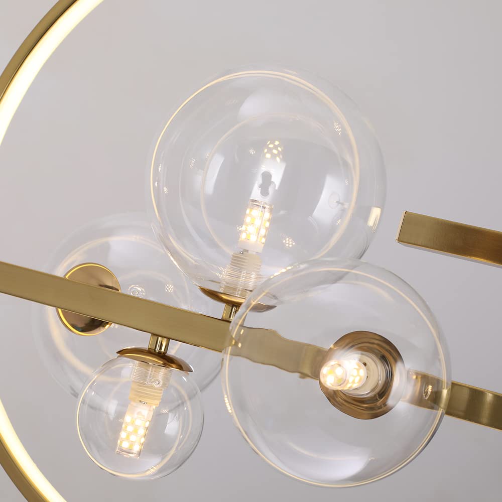 10-Light Modern Kitchen Island Pendant Lighting with Adjustable Rods & Glass Shade - Linear Chandelier for Dining Room and Kitchen - Perfect for Contemporary Home Decor and Open Concept Spaces