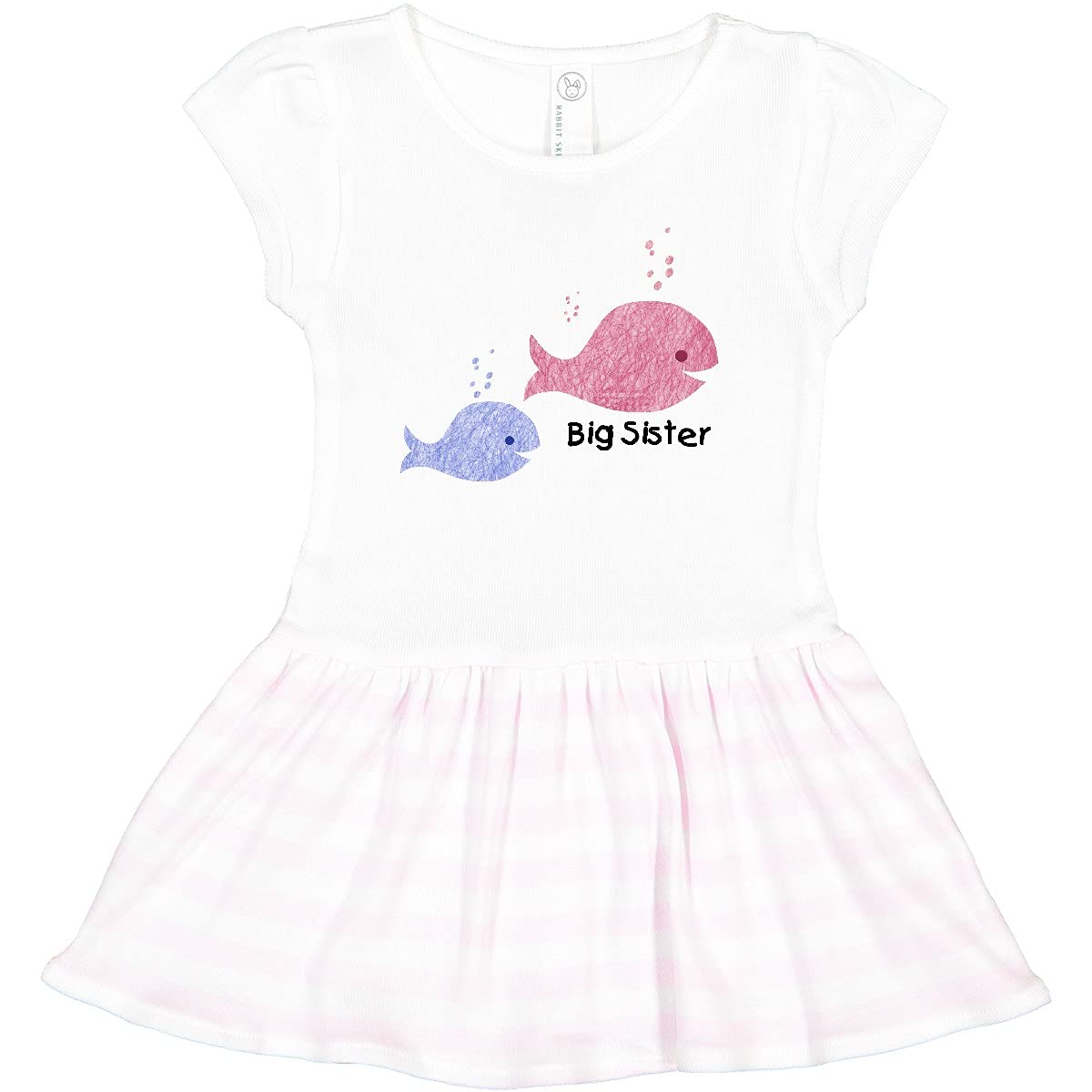 Inktastic Big Sister with Lil' Brother Toddler Dress - Cute Matching Sibling Outfits for Family Photos & Special Occasions
