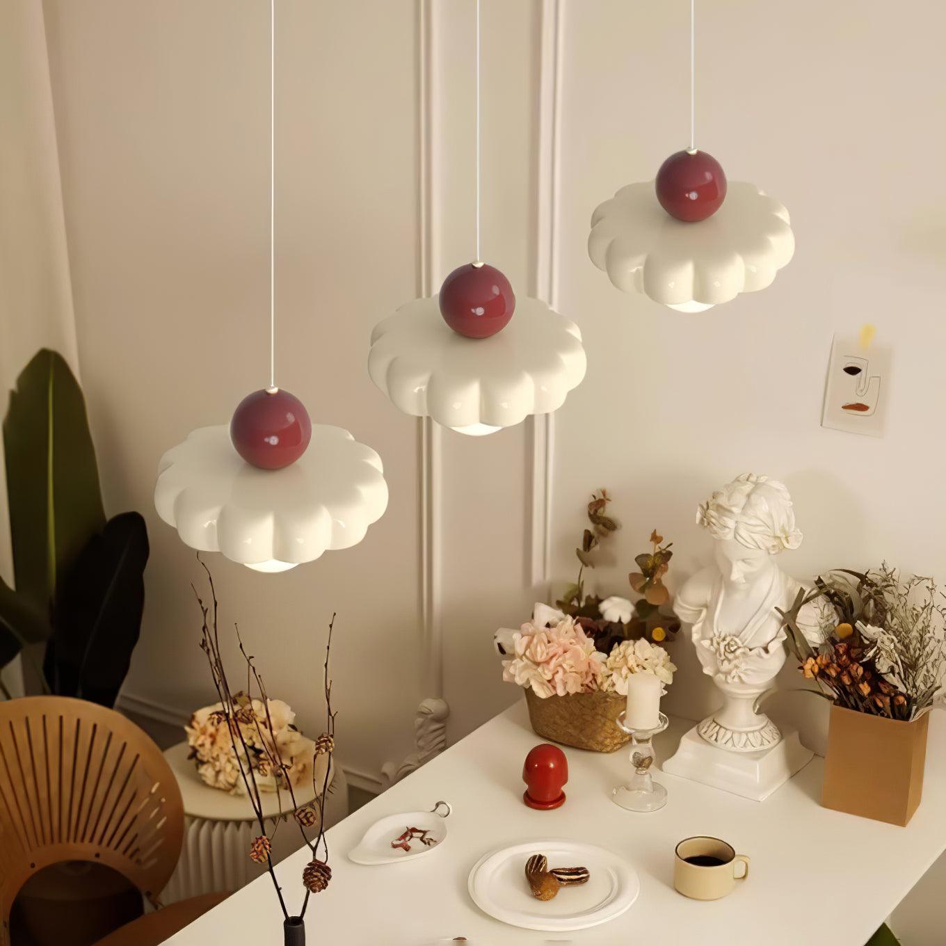 Stylish Cream Cloud Pendant Lamp - Modern Hanging Light Fixture for Bedroom, Living Room & Dining Room Decor