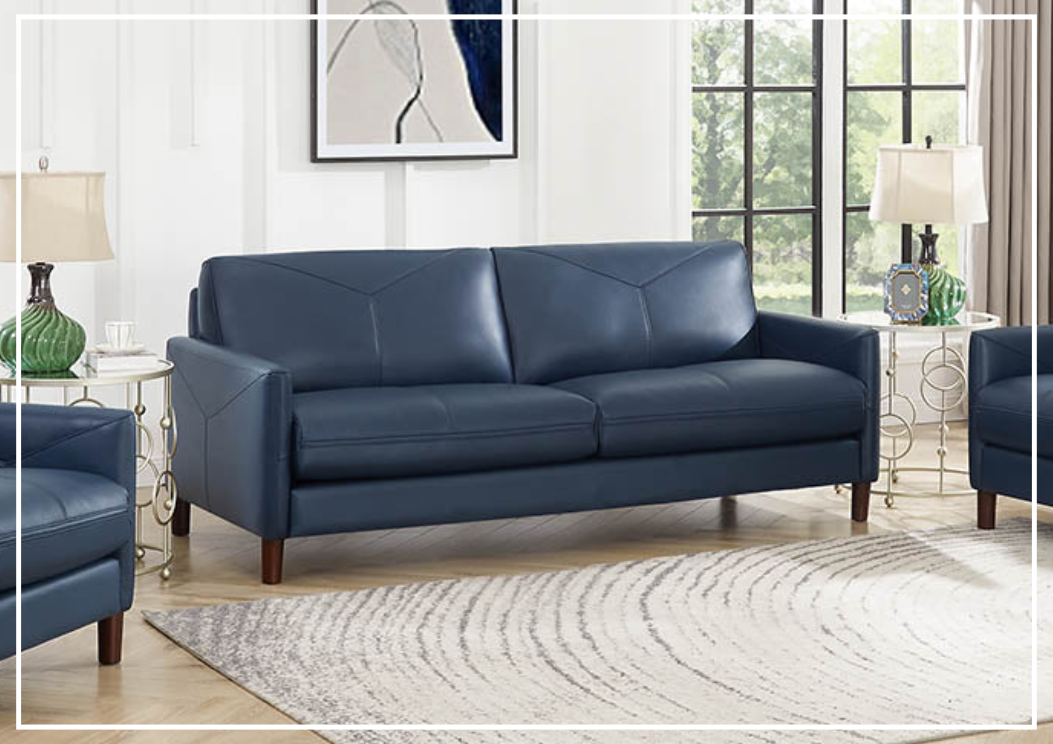 Premium Hydeline Yorkdale 3-Seater Leather Sofa - Top Grain Genuine Leather, Comfortable Stationary Couch for Living Room, Family Room & Office
