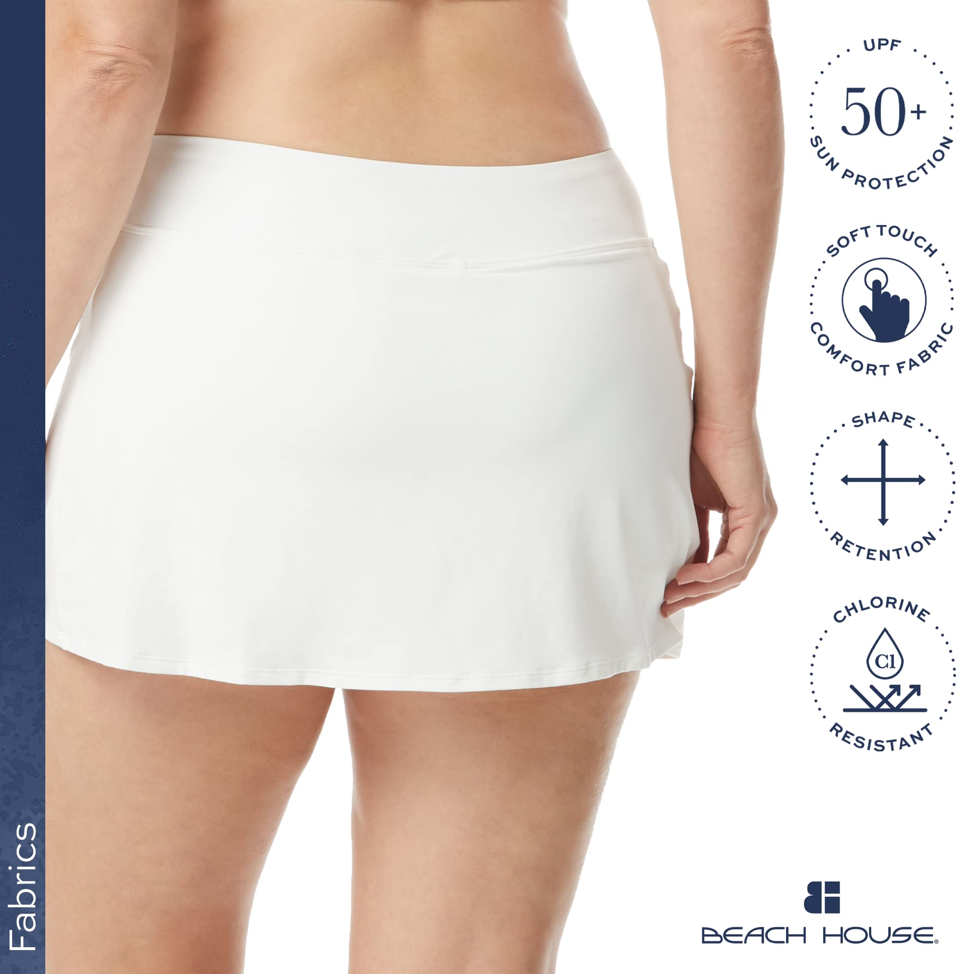 BEACH HOUSE Emma Swim Skort - Modest Plus Size Swimwear Skirt with Built-in Shorts for Women | High Waisted Bathing Suit Cover Up | Perfect for Beach, Pool & Water Activities