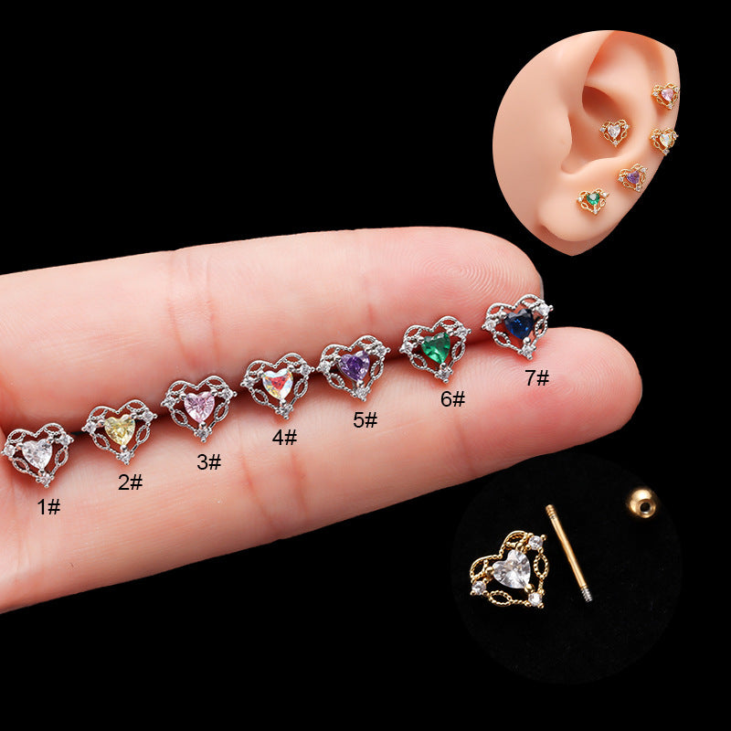 20G Cartilage Heart Stud Earrings - Surgical Steel Flat Back Earrings for Women | Hypoallergenic, Comfortable Everyday Wear | Perfect for Valentine's Day, Anniversary Gifts & Daily Fashion Accessories