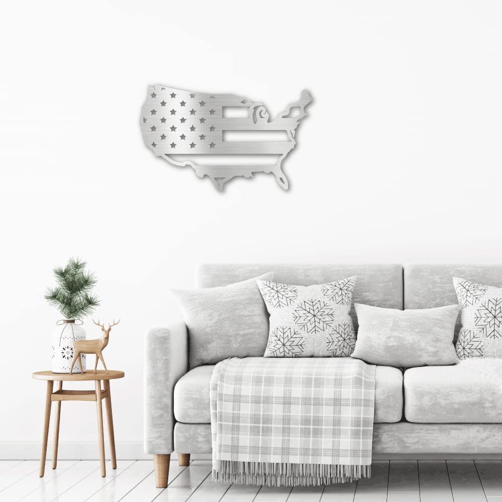 USA Flag Indoor Outdoor Steel Wall Sign Art - 24