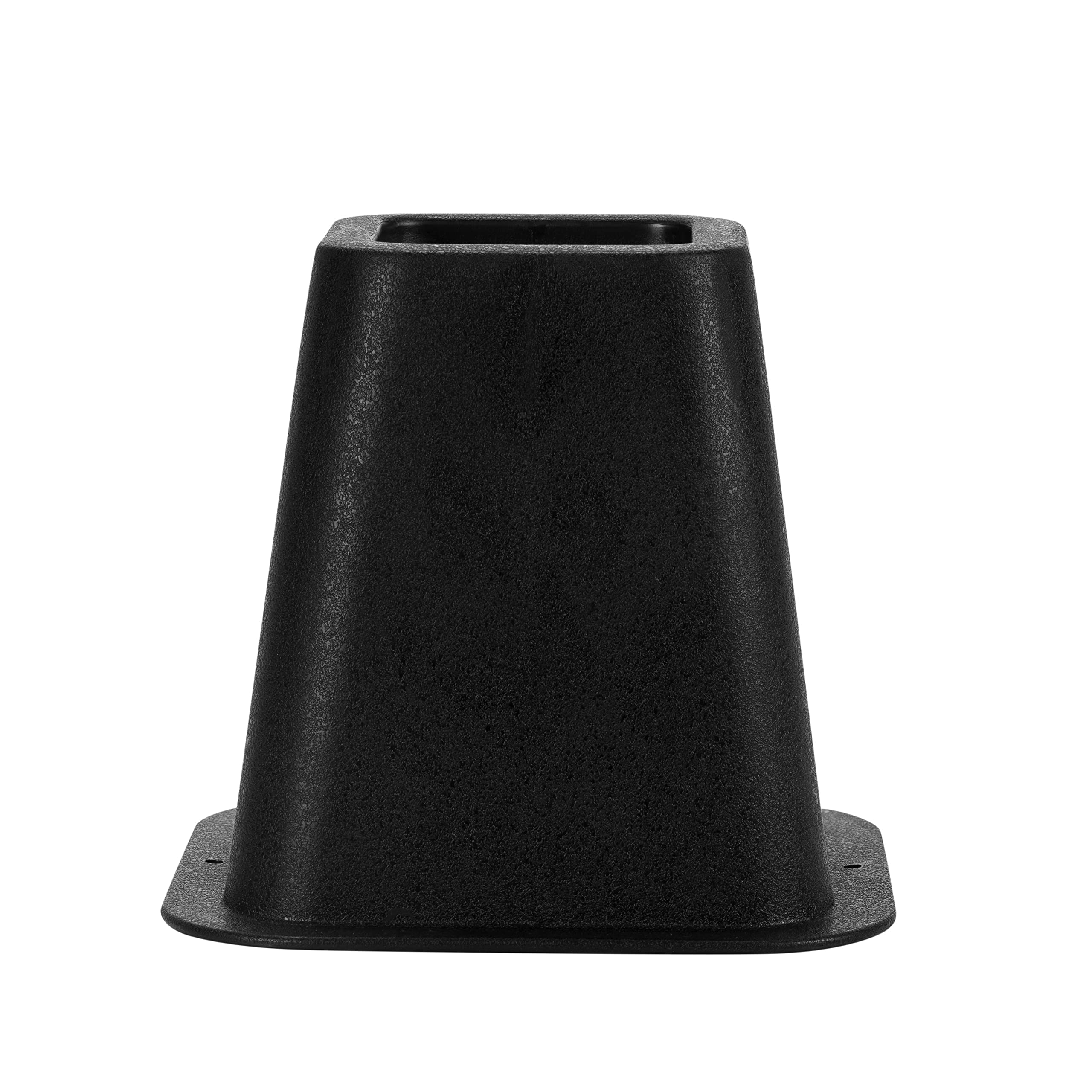 Simplify 6 Inch Bed Risers - Pack of 4 Heavy Duty Furniture Lifters with Wheel Grooves for Under Bed Storage - Perfect for Dorm Rooms, Bedrooms & Small Spaces (Black)