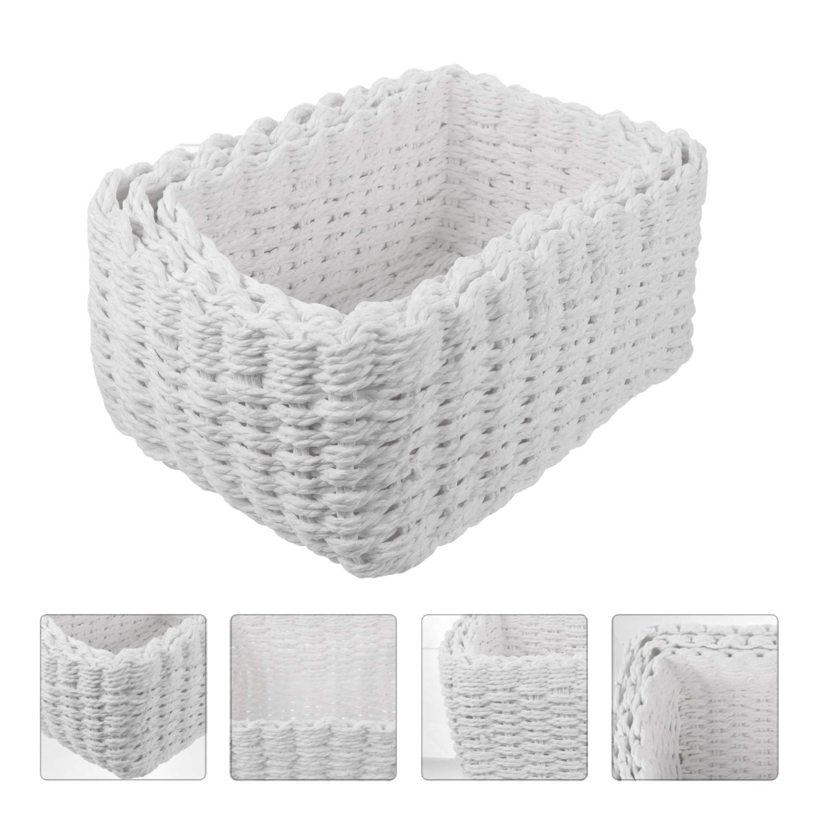Hemoton 3-Piece Woven Seagrass Storage Baskets Set - Natural Rattan Organizing Bins for Home Decor, Bathroom, Bedroom & Office - Perfect for Cosmetic Storage, Towels, Blankets & Magazines