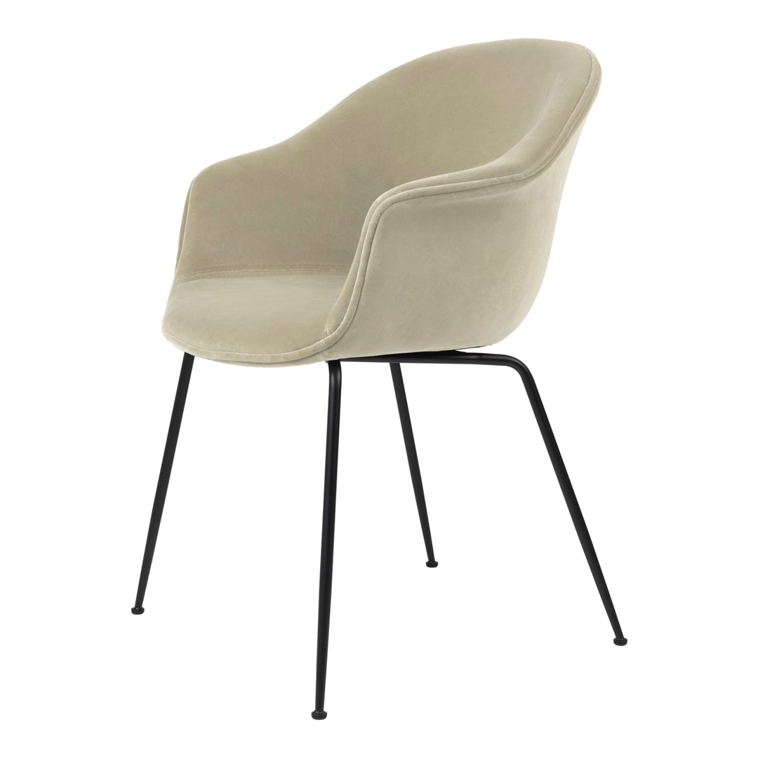 Bat Dining Chair with Conic Base - Fully Upholstered Modern Kitchen Chair for Dining Room, Restaurant & Cafe
