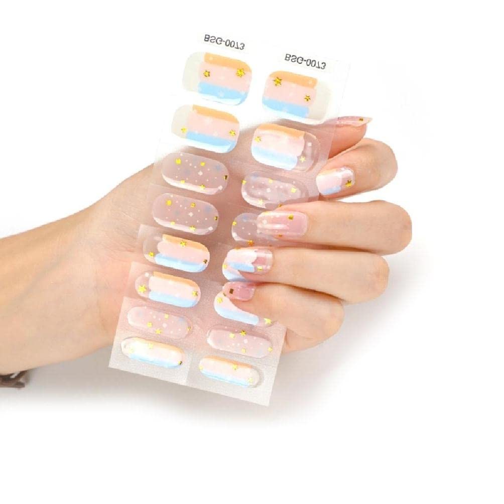 20 Pack Semi-Cured Gel Nail Polish Strips - Long Lasting Full Nail Wraps with UV/LED Lamp Required - DIY Salon Quality Manicure for Home, Parties & Special Occasions