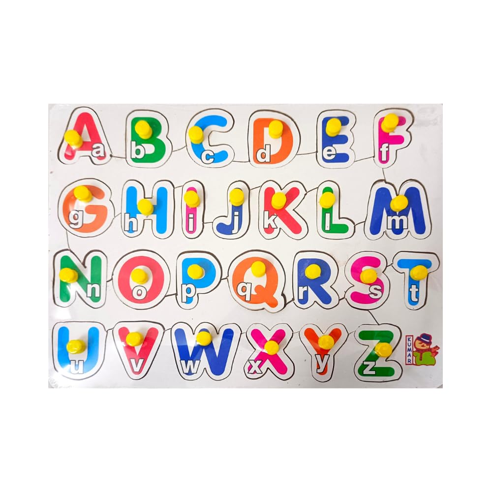 4-Piece Wooden Learning Puzzle Set for Kids & Adults - Alphabet, Numbers 1-20, Body Parts & Fruits - Educational Montessori Toys for Toddlers 3+ - Perfect for Homeschooling, Classroom & Family Game Night