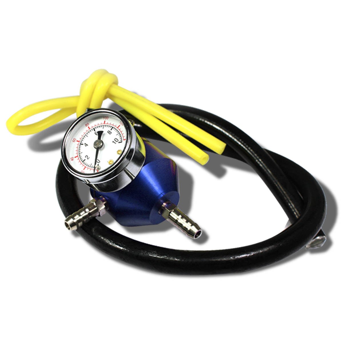 Universal Adjustable Fuel Pressure Regulator with Gauge & Hose Kit (Blue) - High Performance Fuel System Upgrade for Cars, Trucks & Motorcycles - Perfect for Racing, Tuning & Engine Optimization