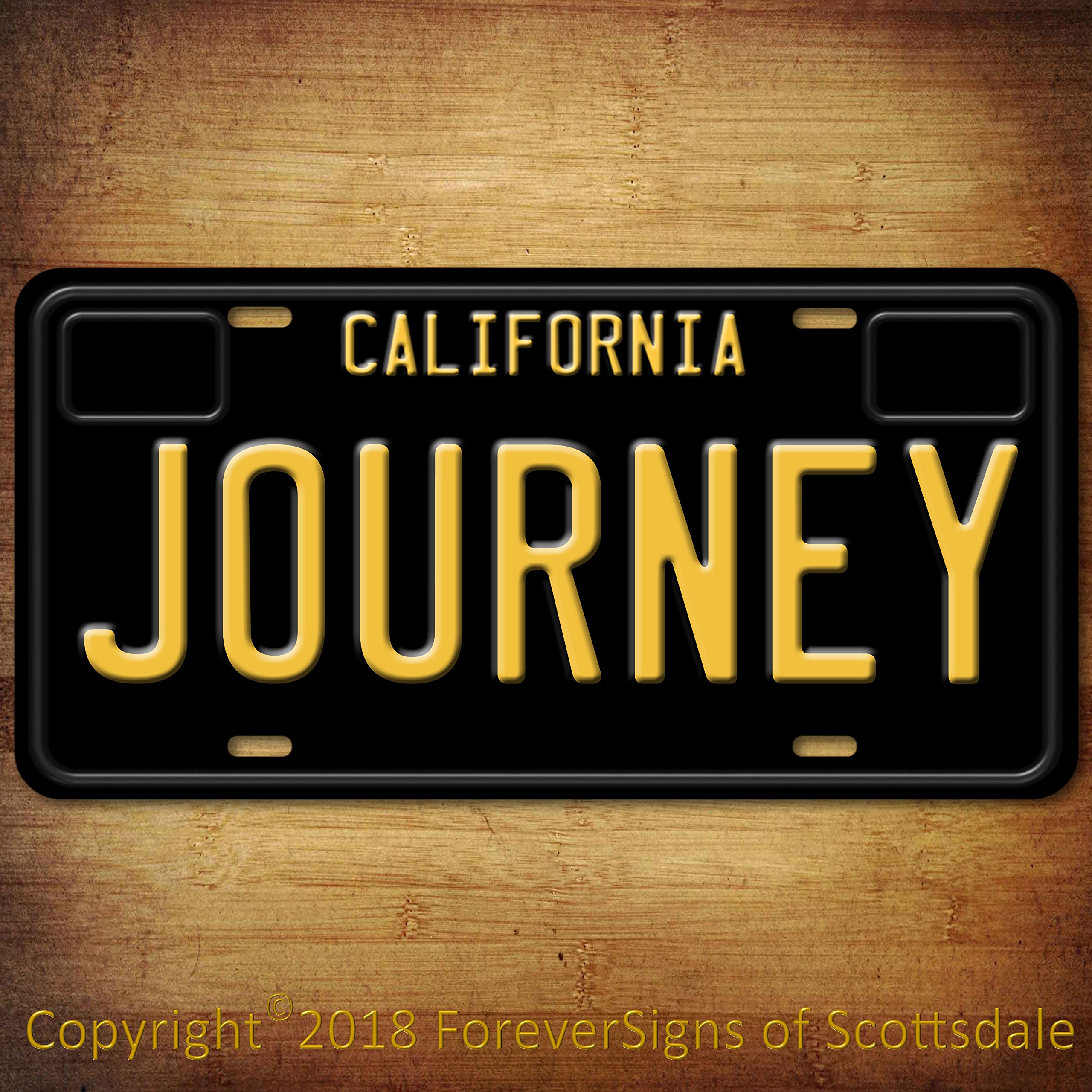 Journey Rock and Roll Band California Aluminum Vanity License Plate - Black Car Tag for Cars, Trucks & Motorcycles - Perfect for Fans, Collectors & Gift Giving