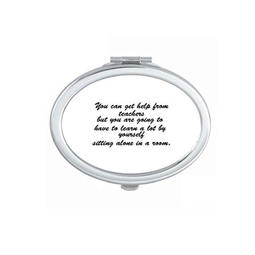 DIYthinker Motivational Quote Mirror - Portable Foldable Double-Sided Makeup & Study Mirror for Students, Travel & Home Vanity (You Need to Study by Yourself)