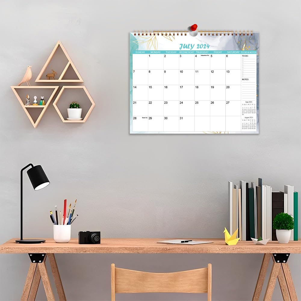 2024-2025 Wall Calendar | July 2024 - December 2025 Monthly Planner | 18-Month Watercolor Design | Thick Paper 11.5