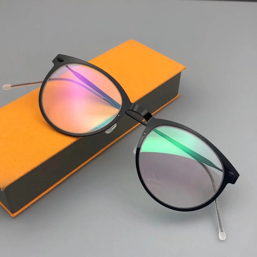 Unisex Full Rim Round Screwless Titanium Acetate Eyeglasses 6541 - Lightweight Durable Glasses for Work, Reading & Fashion | Aimee Eyewear